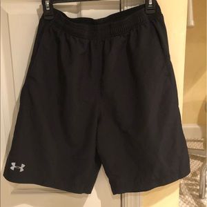 Black Under Armour running shorts with inseam